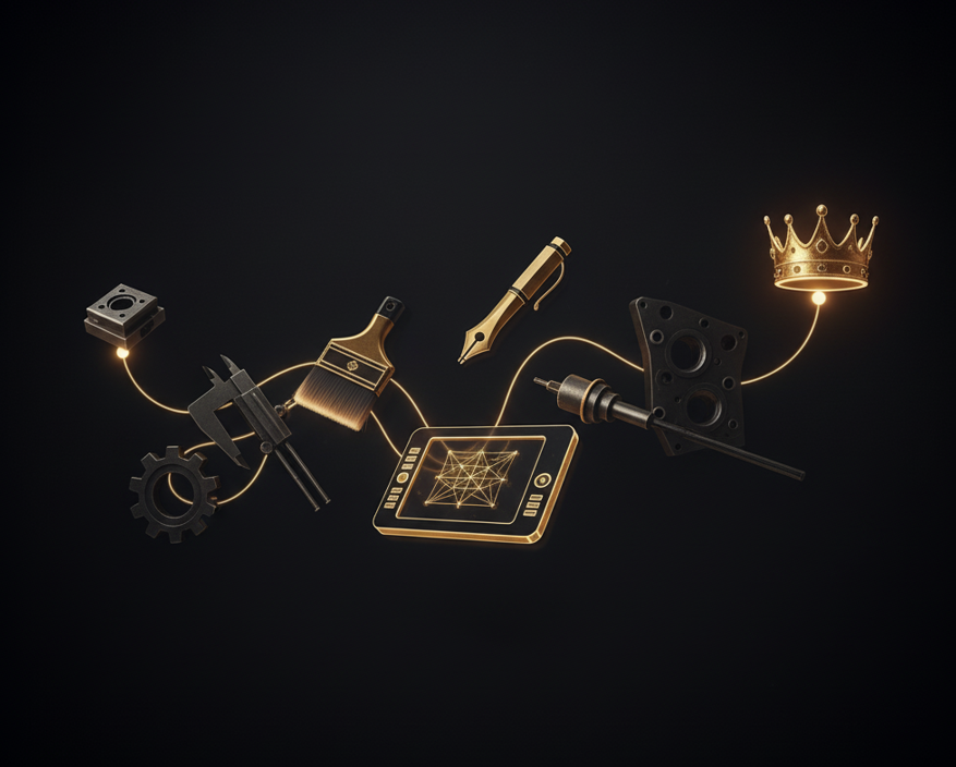 Abstrakte Timeline Visualisierung