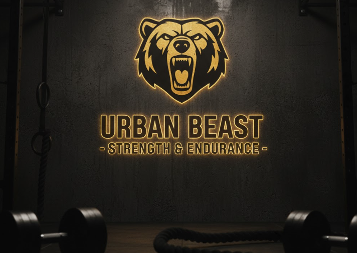 Fitness Branding mit Logo und Text